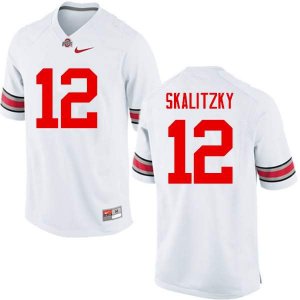 Men's Ohio State Buckeyes #12 Brendan Skalitzky White Nike NCAA College Football Jersey April SET6544WA